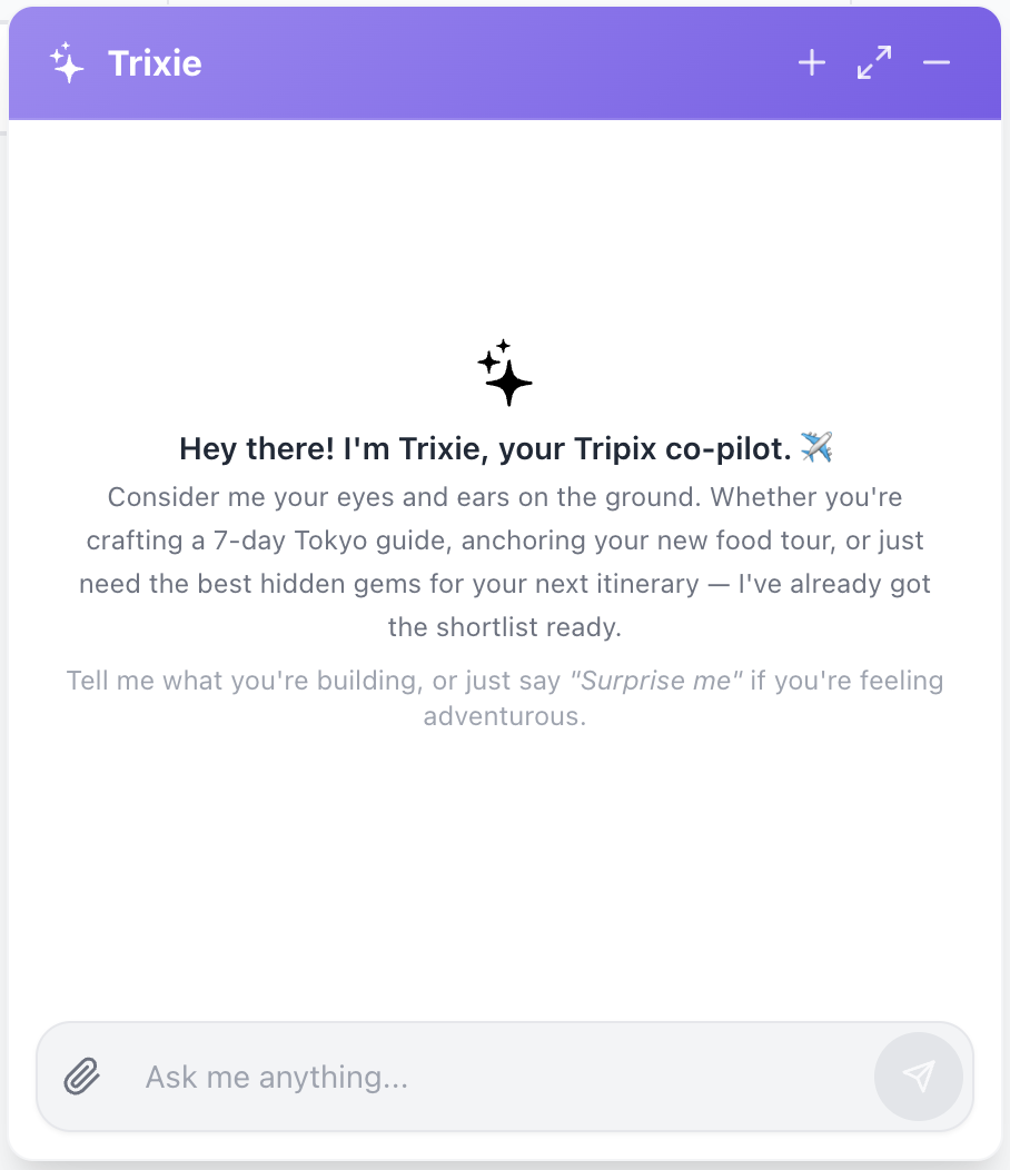 Trixie AI Assistant interface