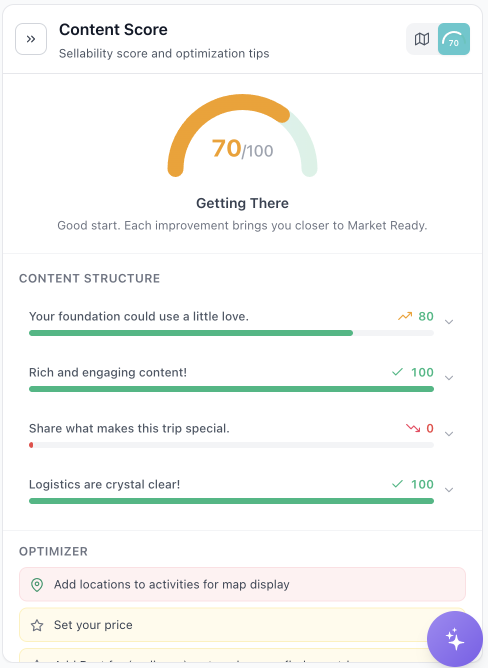 Product Health Score analyzing your guide